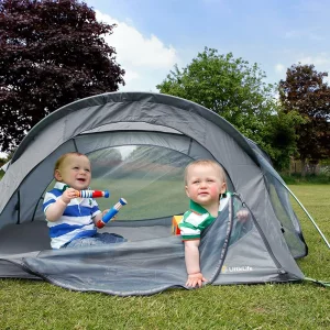 LittleLife Arc 2 travel cot outside