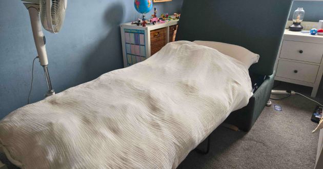 A duvet on the Loaf Bed in a Bun in bed form