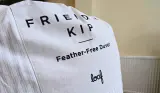 A close up of the Loaf Friendly Kip feather-free duvet in its packaging