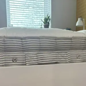 A side view of the details on the Loaf Top Dog Mattress