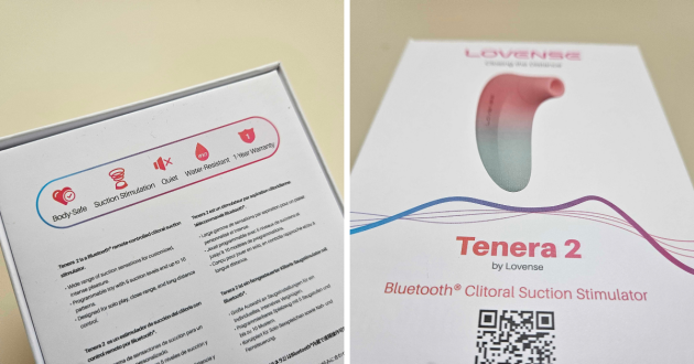 A closeup shot of the Lovense Tenera 2 in its box