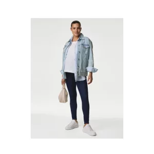 M&S Collection Maternity Over Bump Jeggings stock image showing model from front