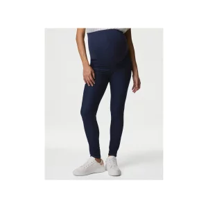 M&S Collection Maternity Over Bump Jeggings stock image showing model waist down from front