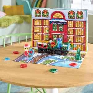 MAGNA-TILES Advent calendar laid out on a table
