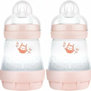 MAM Easy Start Self Sterilising Anti-Colic Baby Bottle 2 Pack pink stock