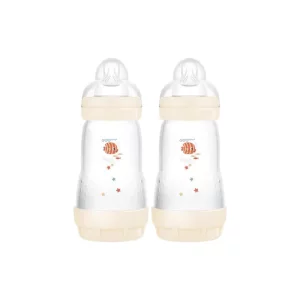 MAM Easy Start Self Sterilising Anti-Colic Baby Bottles pack of 2 with fish design