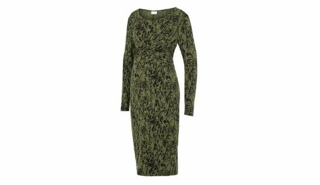 Mamalicious Maternity Green Print Midi Dress