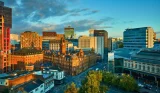 Aerial shot of Manchester's skyline