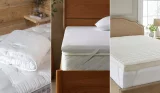 A product grid of three different mattress toppers