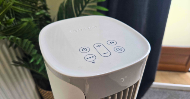 The controls on the Meaco Sefte Smart 36" Tower Fan