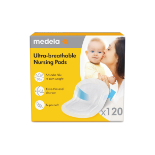 Medela ultra-breathable nursing pads stock image