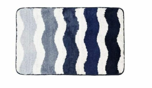 Microfiber Soft Tufted Waves Design Bath Mat