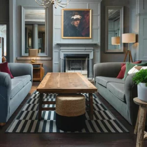 A stylish lounge area at Moonfleet Manor in Dorset
