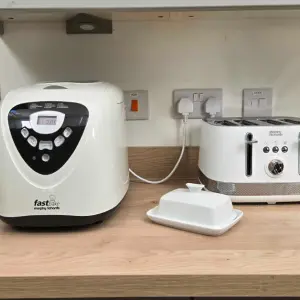 Morphy Richards Fastbake Breadmaker 48281 in a tester's kitchen