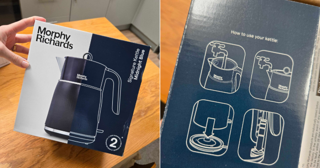 The Morphy Richards Signature Jug Kettle in its packaging