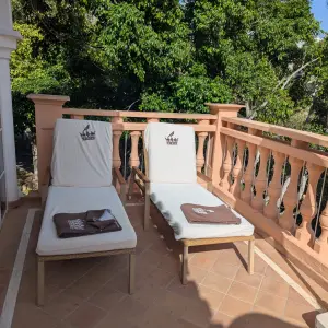 Bahia de Duque sun loungers on private balcony