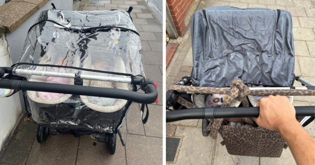Mountain Buggy Duet with rain cover and sun shade
