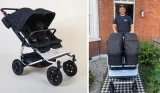 Man standing with Mountain Buggy Duet V4 outside his house