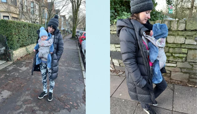 Mum and son in Nuna CUDL Clik carrier