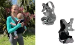 Mum carrying baby in the Carifit+ baby carrier