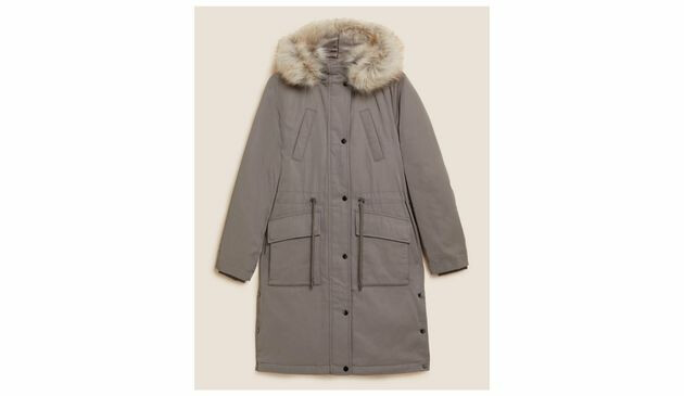 M&S Stormwear Textured Hooded Parka Coat