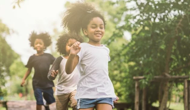 Kids running outdoors