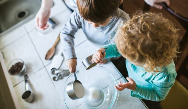 Children baking in the kitchen