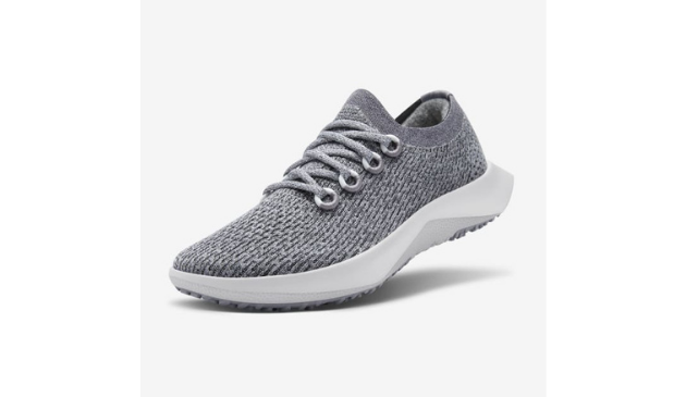 A grey knitted trainer from AllBirds
