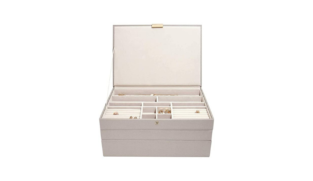a taupe coloured jewellery box