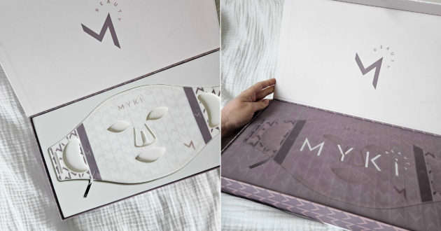 Inside the MYKI Beauty LED face mask box