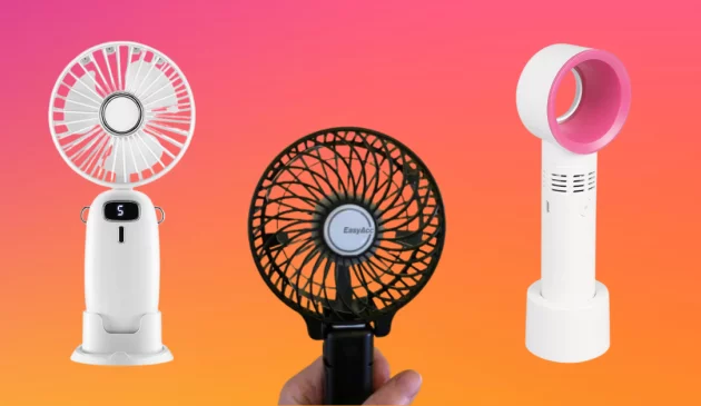 Best handheld fans collage hero image