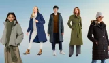 Models in a selection of women's winter coats