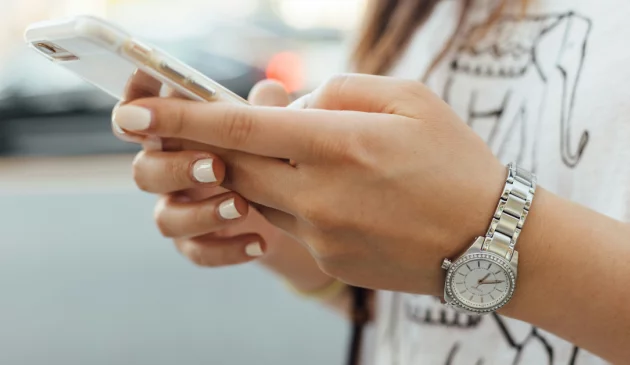 a woman using a smartphone