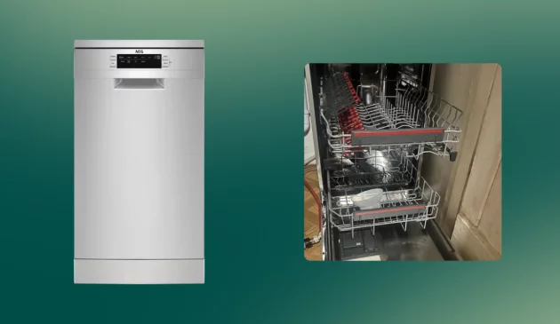 AEG 7000 GlassCare Dishwasher being hand tested by Mumsnet journalist Poppy O'Neill