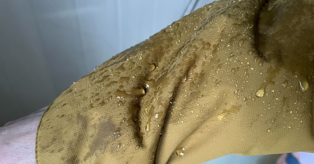 Hand testing the Seasalt Janelle in a cold shower