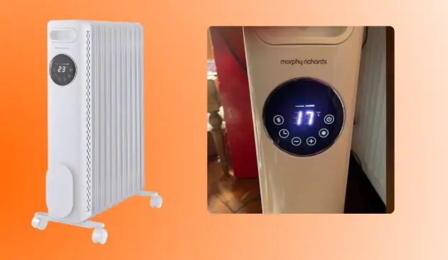 Mumsnet Home editor Poppy O'Neill testing the Morphy Richards HeatFlux Oil Filled Radiator