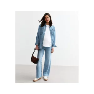 New Look Maternity Over Bump Adalae Wide Leg Jeans front view