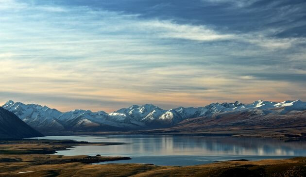 Snow-capped mountains in New Zealand