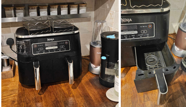 Ninja Foodi Dual Zone Air Fryer AF300UK in use