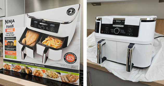 Ninja AF400UK Air Fryer in packaging and fresh out of the box