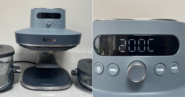 The controls on the Ninja Crispi Pro 7-in-1 glass air fryer