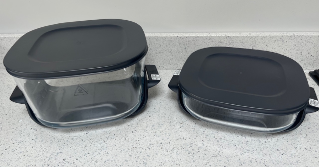 The two glass containers included with the Ninja Crispi Pro 7-in-1 air fryer