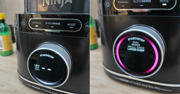 Close up of the settings and functions on the Ninja Detect Power Blender