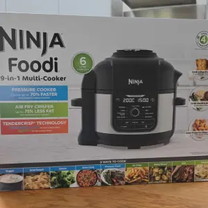The Ninja Foodi 9-in-1 Multi-Cooker in its box