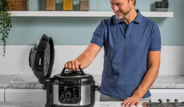 Man using a Ninja Multi-cooker