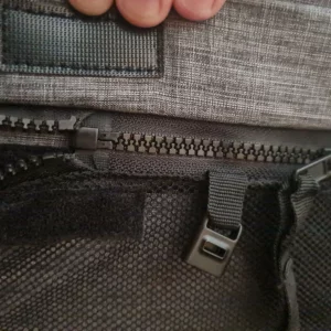 Nuna Sena Aire travel cot close up zip fastening