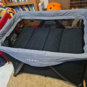 Nuna Sena Aire travel cot with newborn bassinet