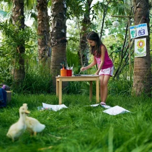 The garden at Olympos Lodge in Antalya