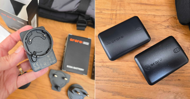 Ororo heated glove charger adapter and two rechargeable batteries