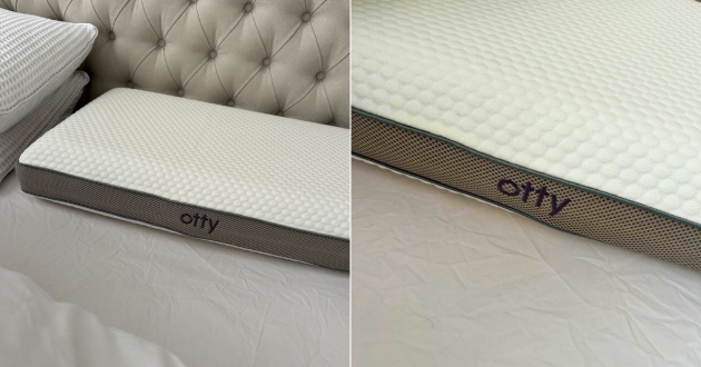 A grid view of the Otty Deluxe Pure Pillow during testing